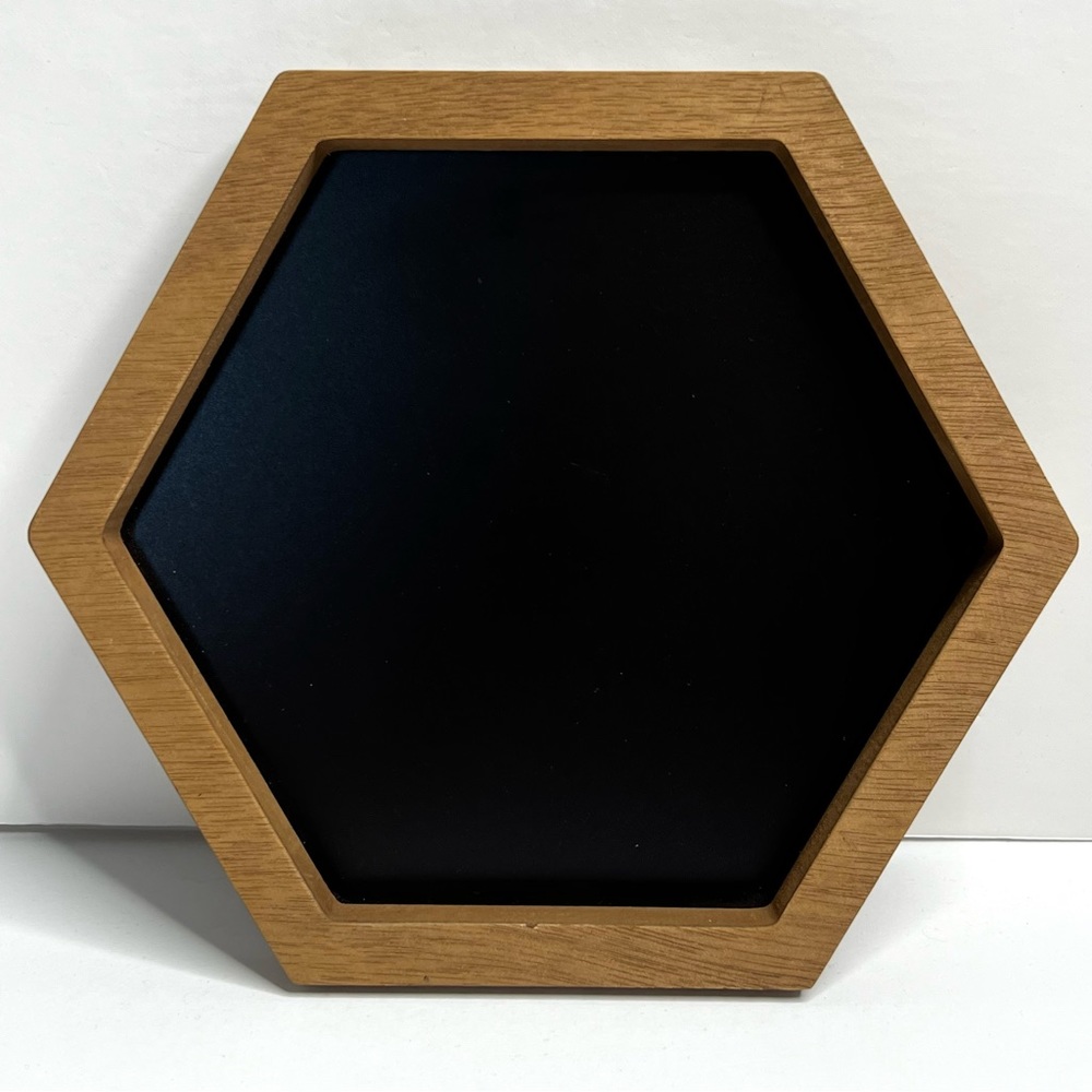 Hexagon Wood Framed Chalkboard Hanging Blackboard